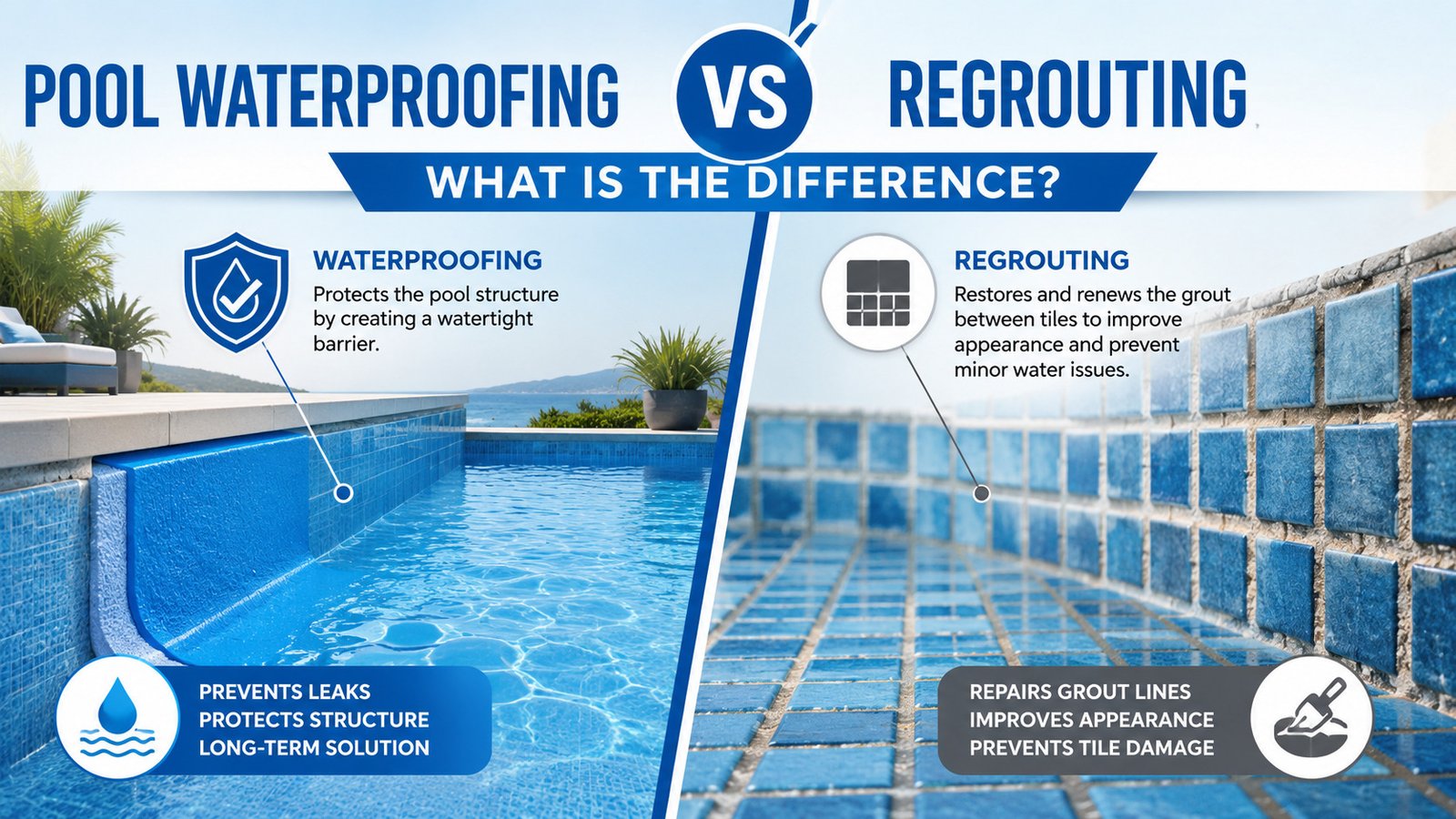 Pool Waterproofing vs Regrouting