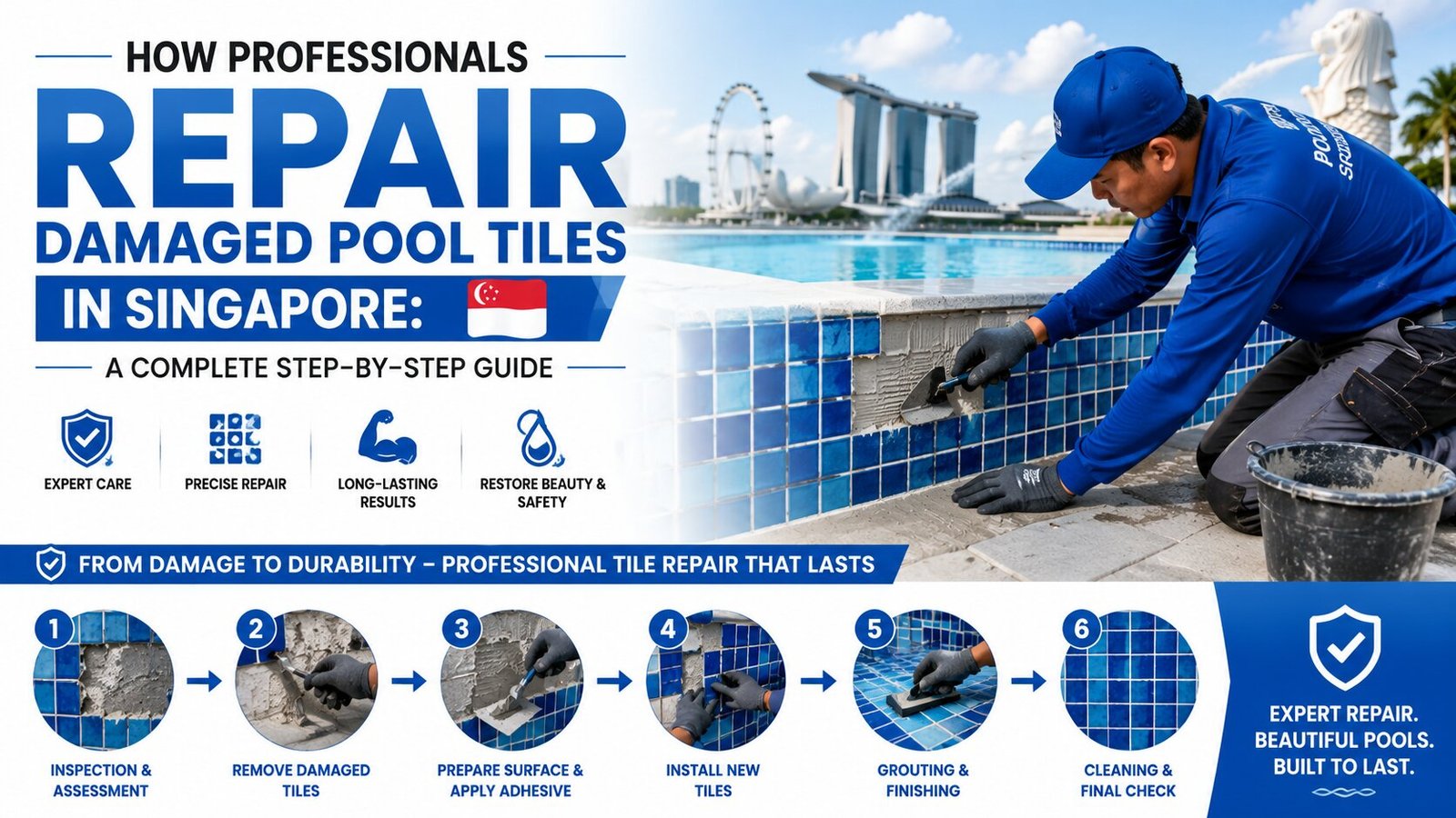 How Professionals Repair Damaged Pool Tiles in Singapore