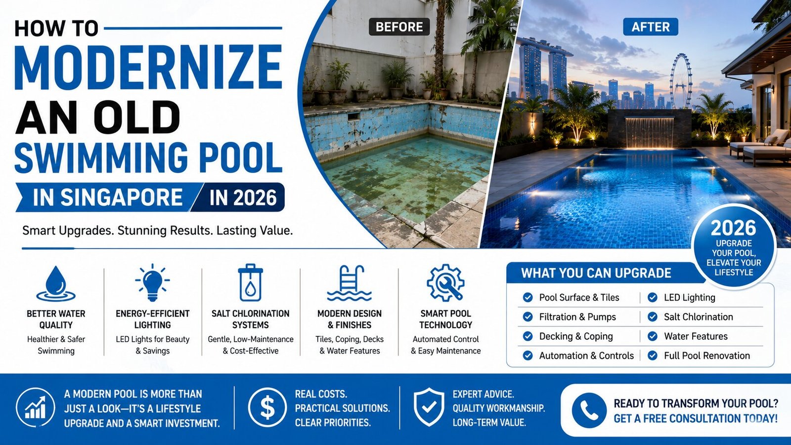 How to Modernize an Old Swimming Pool in Singapore