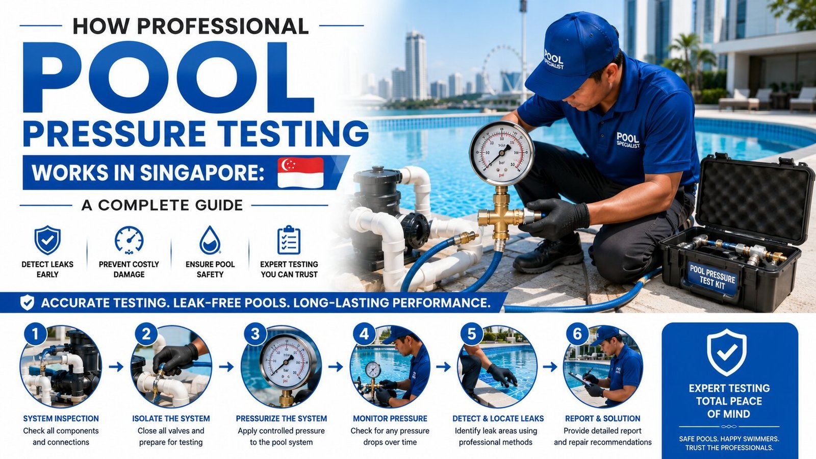 Professional Pool Pressure Testing Works in Singapore